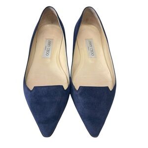 Jimmy Choo Blue Suede Atilla flats EU Size 38 US Size 7.5